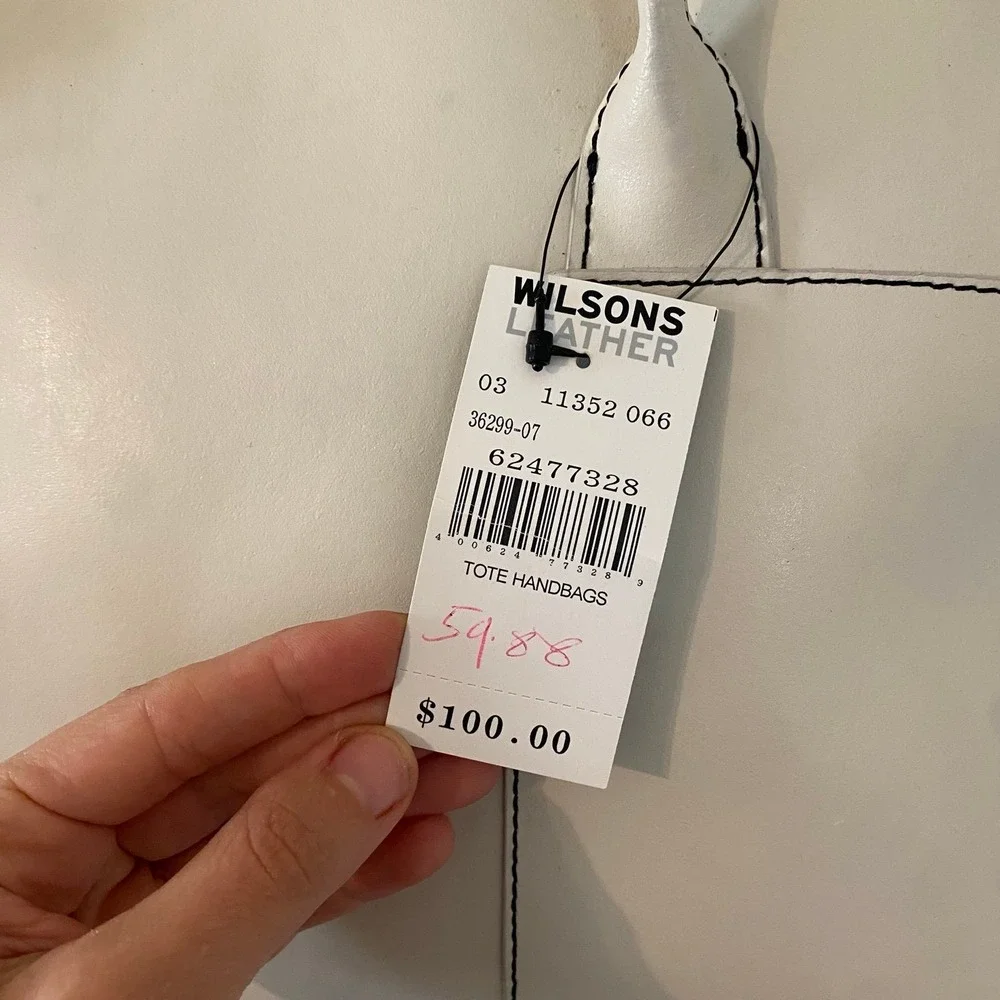 Brand New Wilsons Leather White Bag